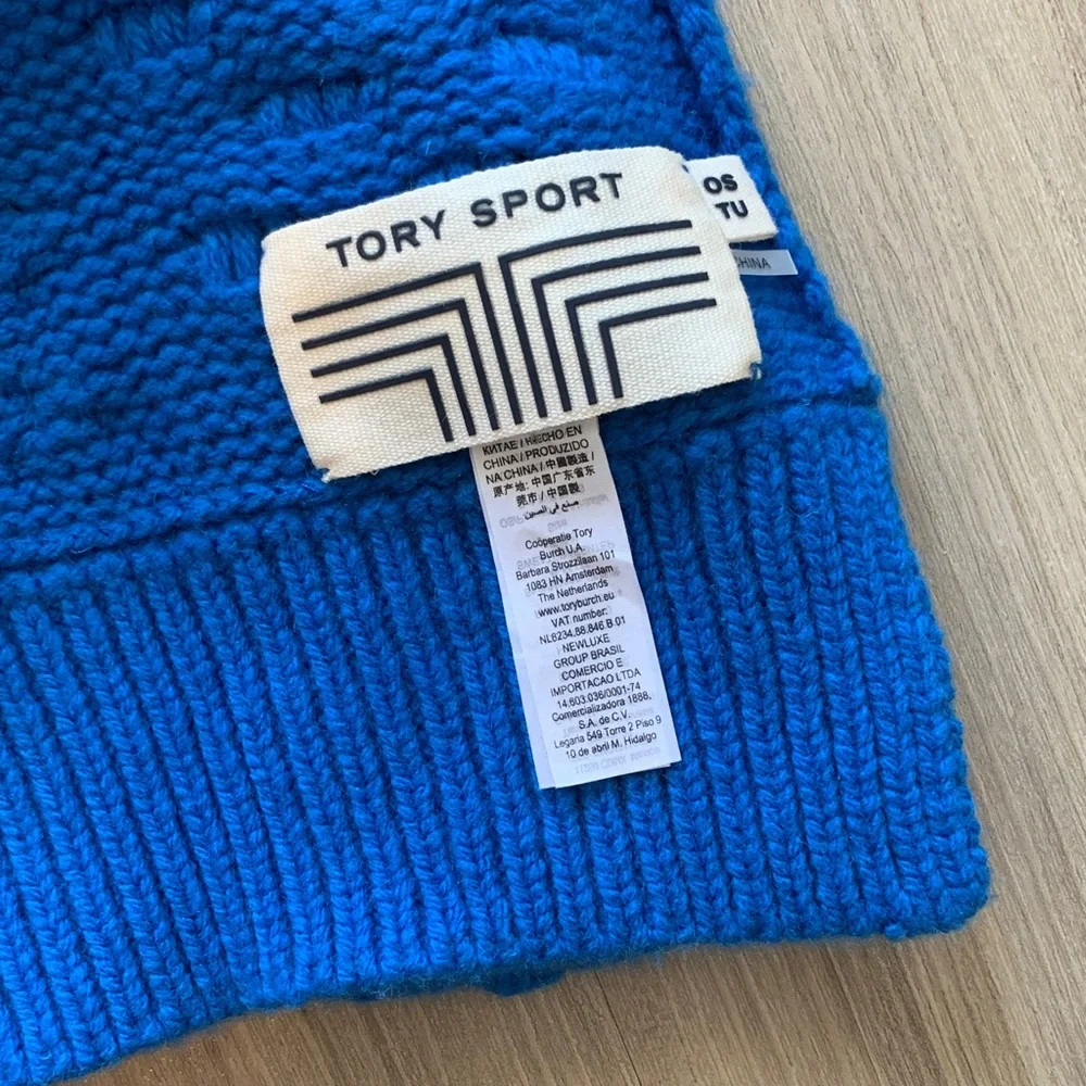 Tory Burch Blue Knit Scarf